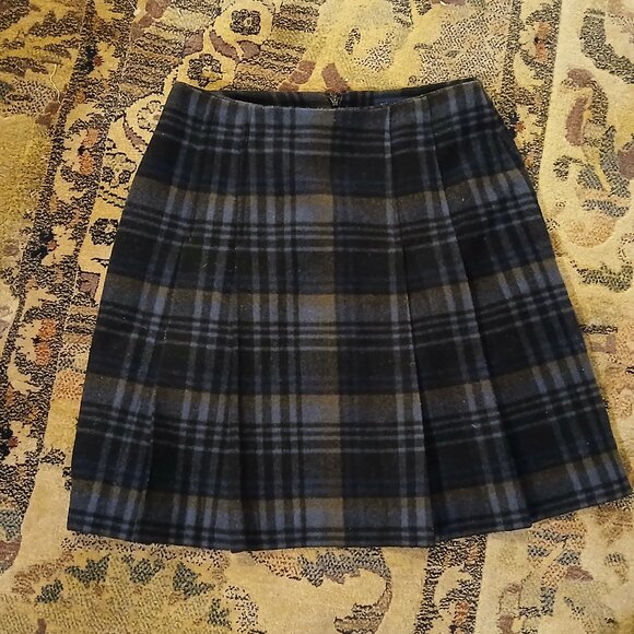 ANN TAYLOR Plaid Pleated Wool Skirt 4R - EUC - Picture 5 of 10